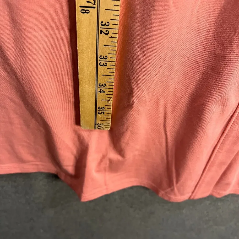 AnyBody Cozy Knit Button Front Long Cardigan Rose Size X-Large